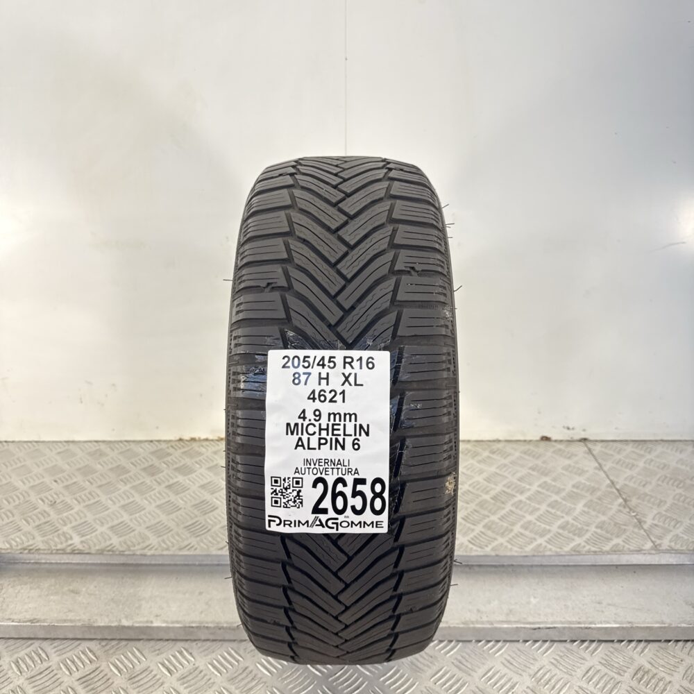 Gomma Usata 205 45 R16 87H XL Michelin Alpin 6 Invernale