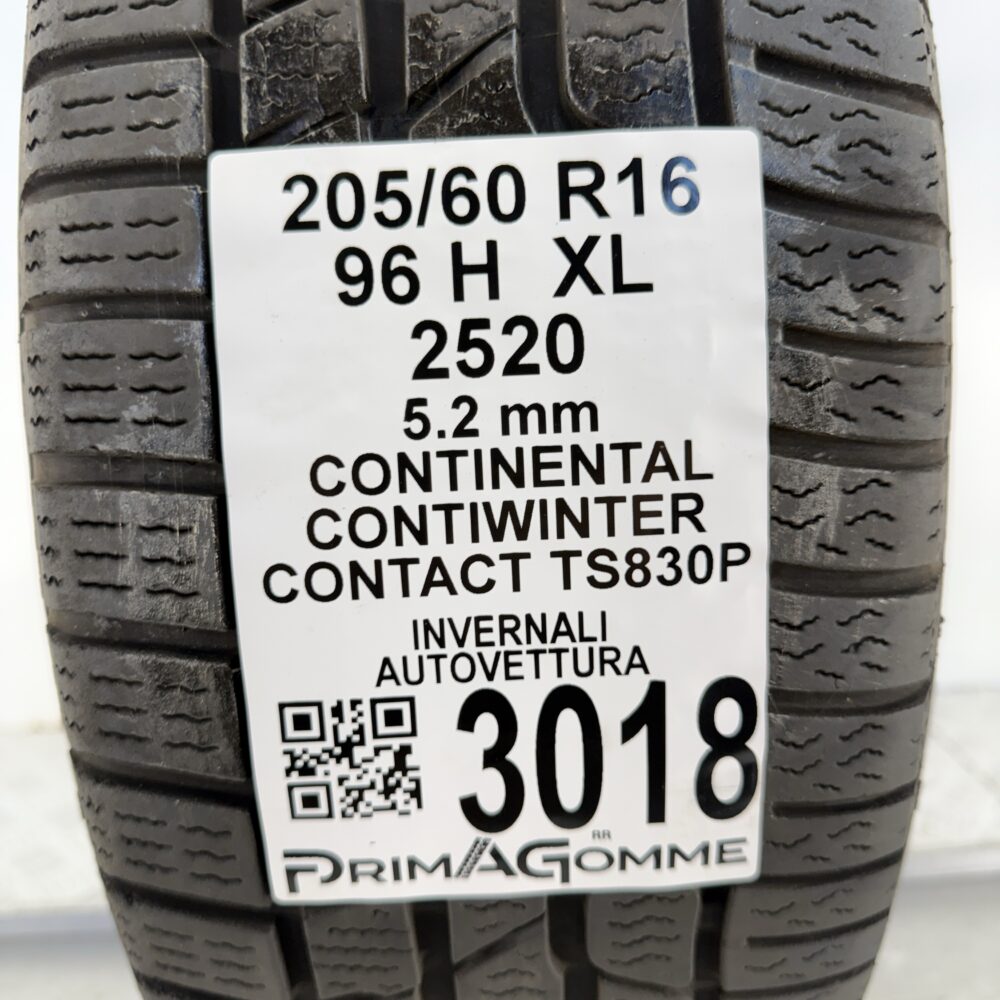 Gomma Usata 205 60 R16 96H XL Continental ContiWinterContact TS830P Invernale - immagine 3