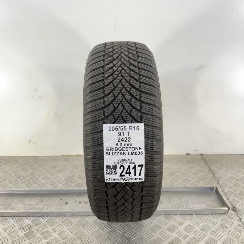 Gomma Usata 205 55 R16 91T Bridgestone Blizzak LM005 98% Invernale