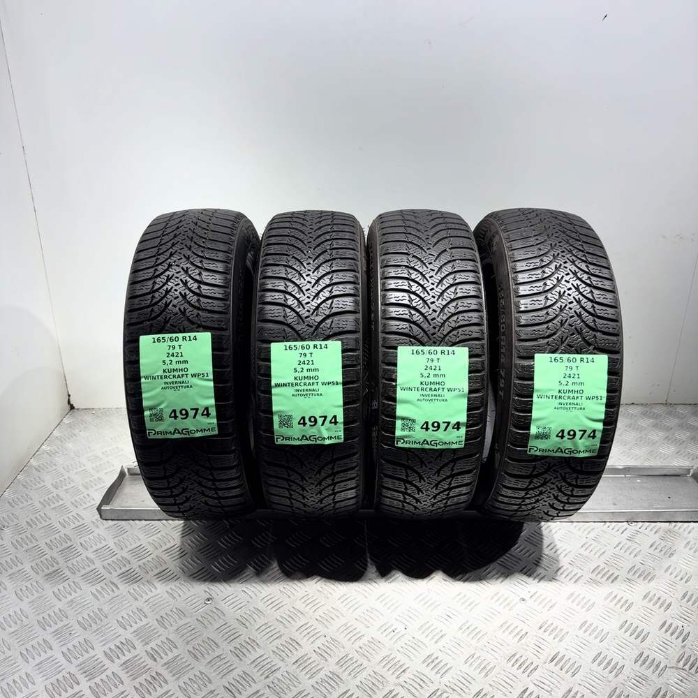 Gomme Usate 165 60 R14 79T Kumho Wintercraft WP51 74% Invernali