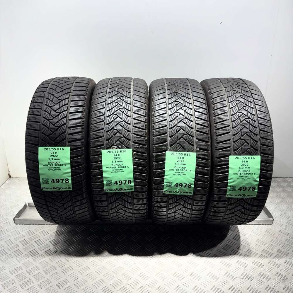 Gomme Usate 205 55 R16 94H Dunlop Winter Sport 5 76% Invernali
