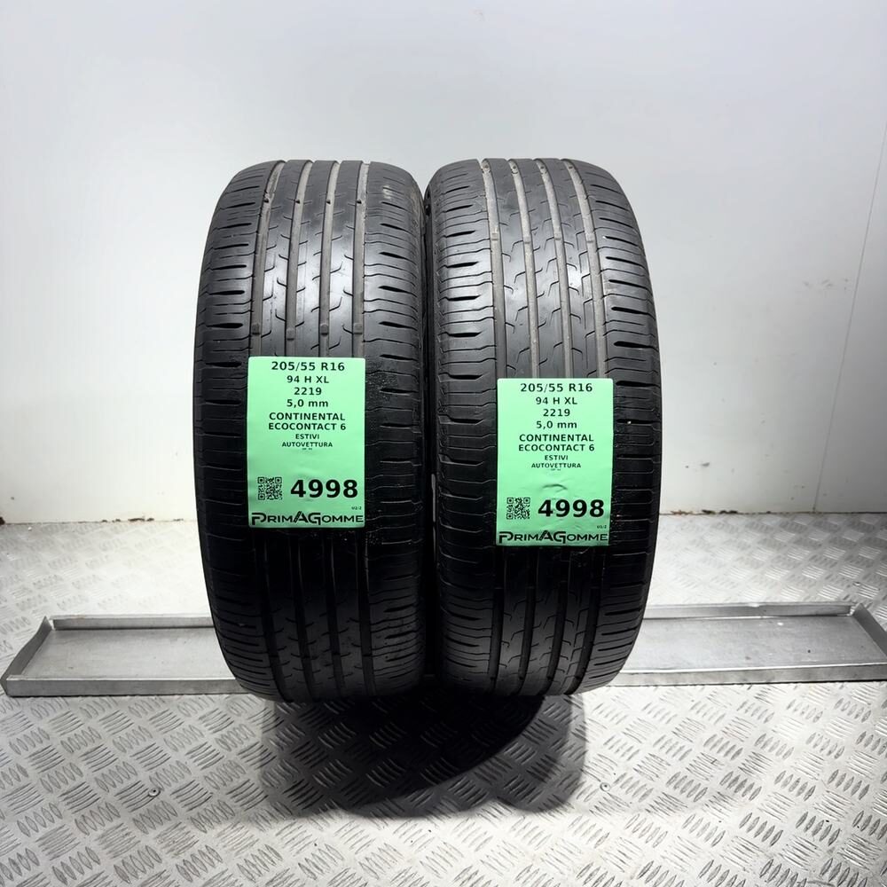Gomme Usate 205 55 R16 94H XL Continental Ecocontact 6 71% Estive