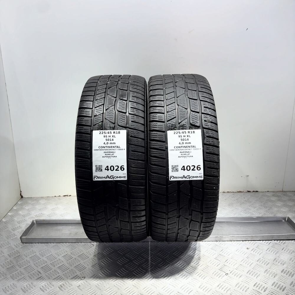 Gomme Usate 225 45 R18 95H XL Continental Contiwintercontact RunFlat Invernali