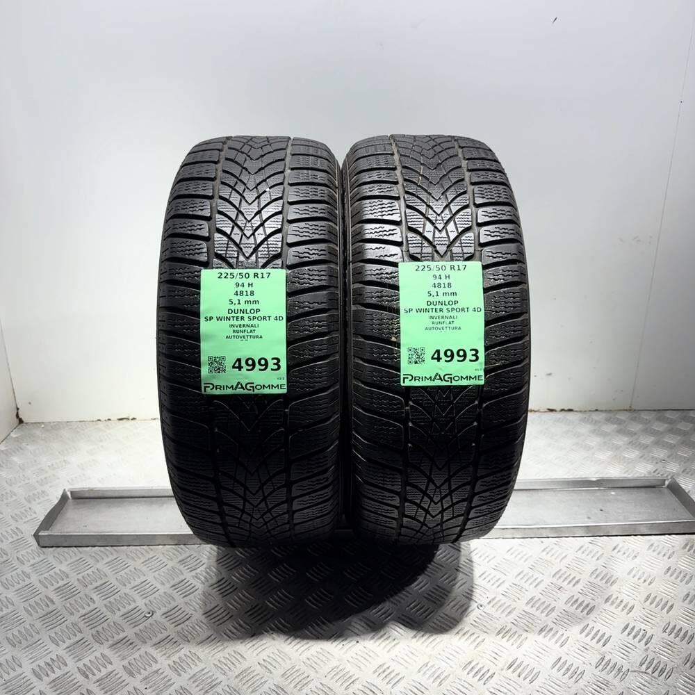 Gomme Usate 225 50 R17 94H Dunlop SP Winter Sport 4D RunFlat 73% Invernali