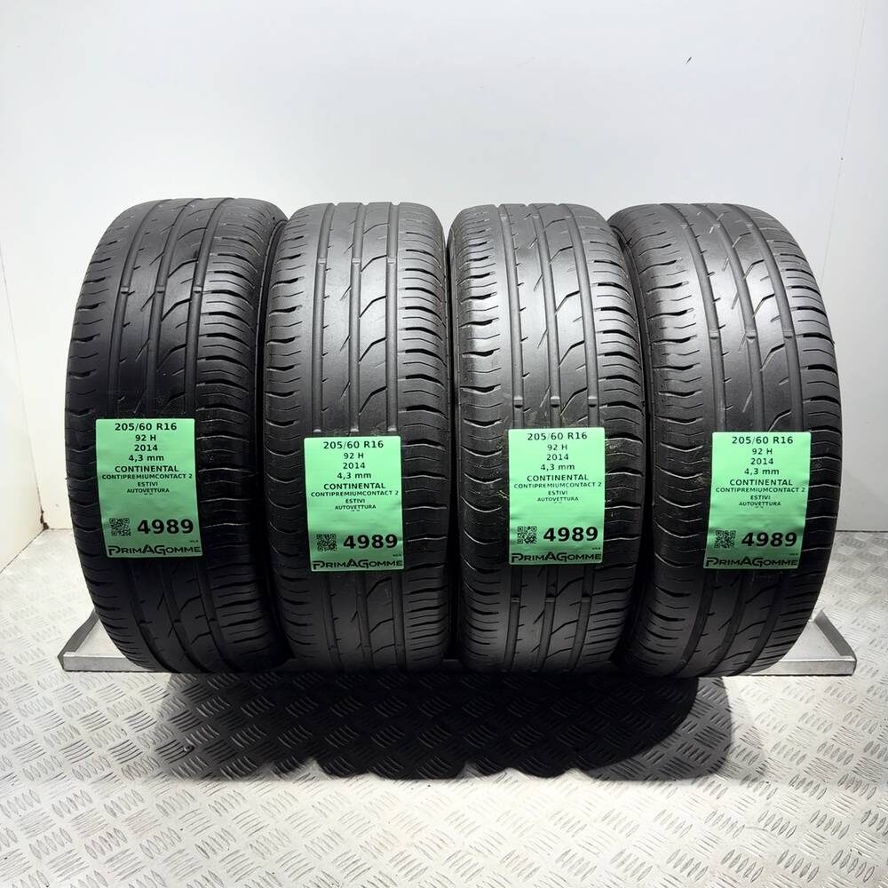 Gomme Usate 205 60 R16 92H Continental Contipremiumcontact 2 Estive