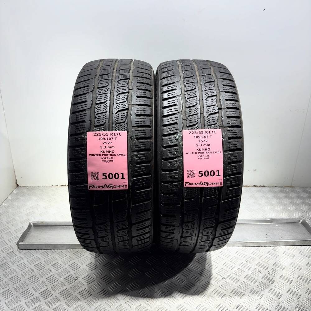 Gomme Usate 225 55 R17C 109/107T Kumho Winter Portran CW51 76% Invernali