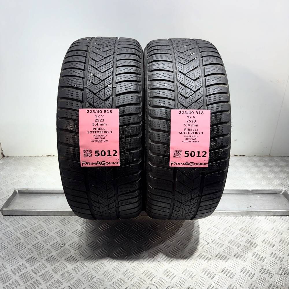 Gomme Usate 225 40 R18 92V Pirelli Sottozero 3 RunFlat 77% Invernali