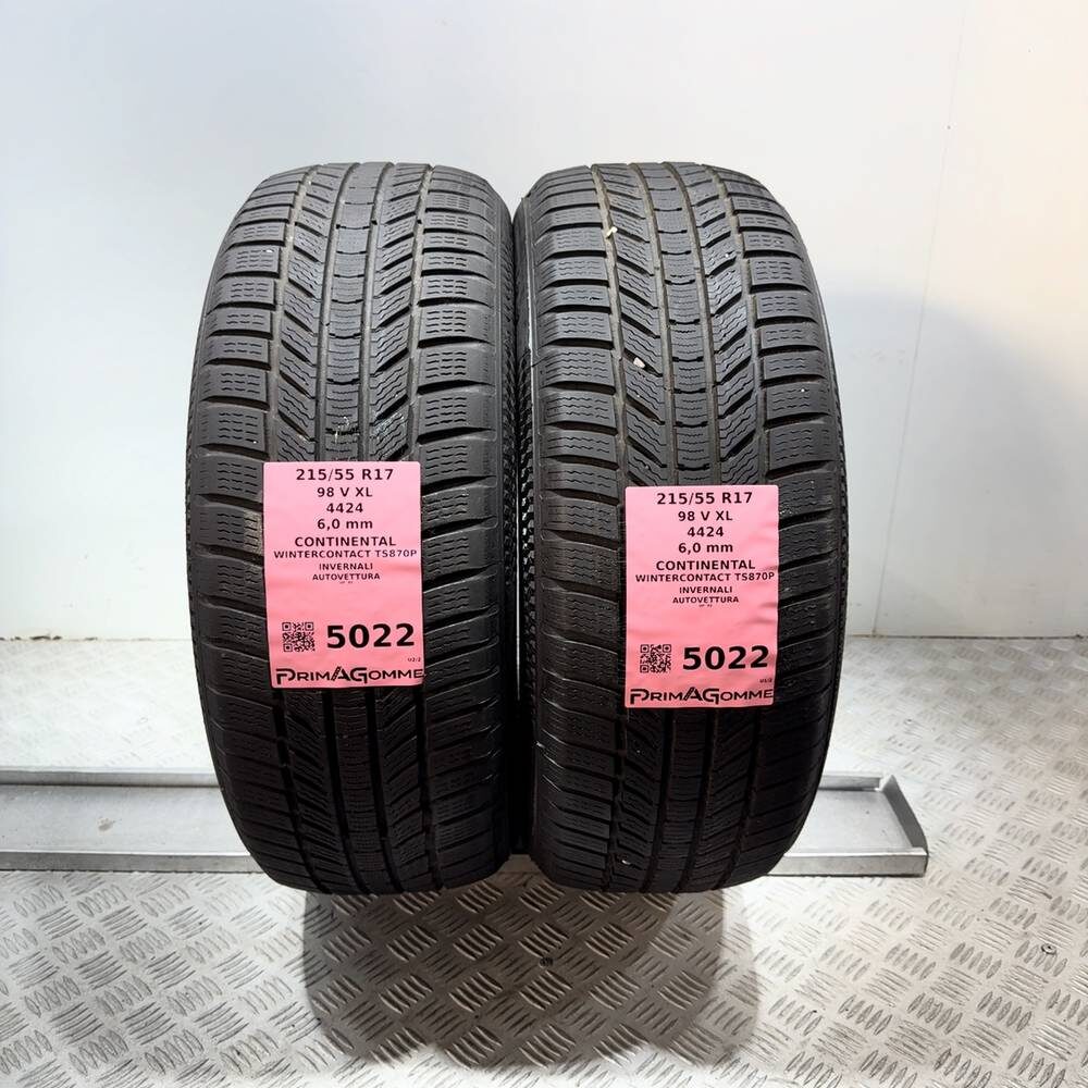 Gomme Usate 215 55 R17 98V XL Continental Wintercontact TS870P 86% Invernali