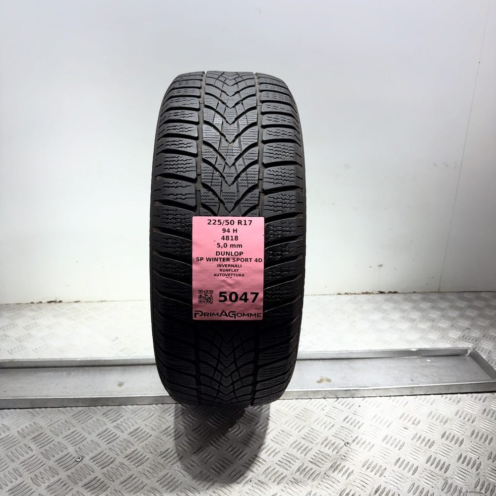 Gomma Usata 225 50 R17 94H Dunlop SP Winter Sport 4D RunFlat 71% Invernale