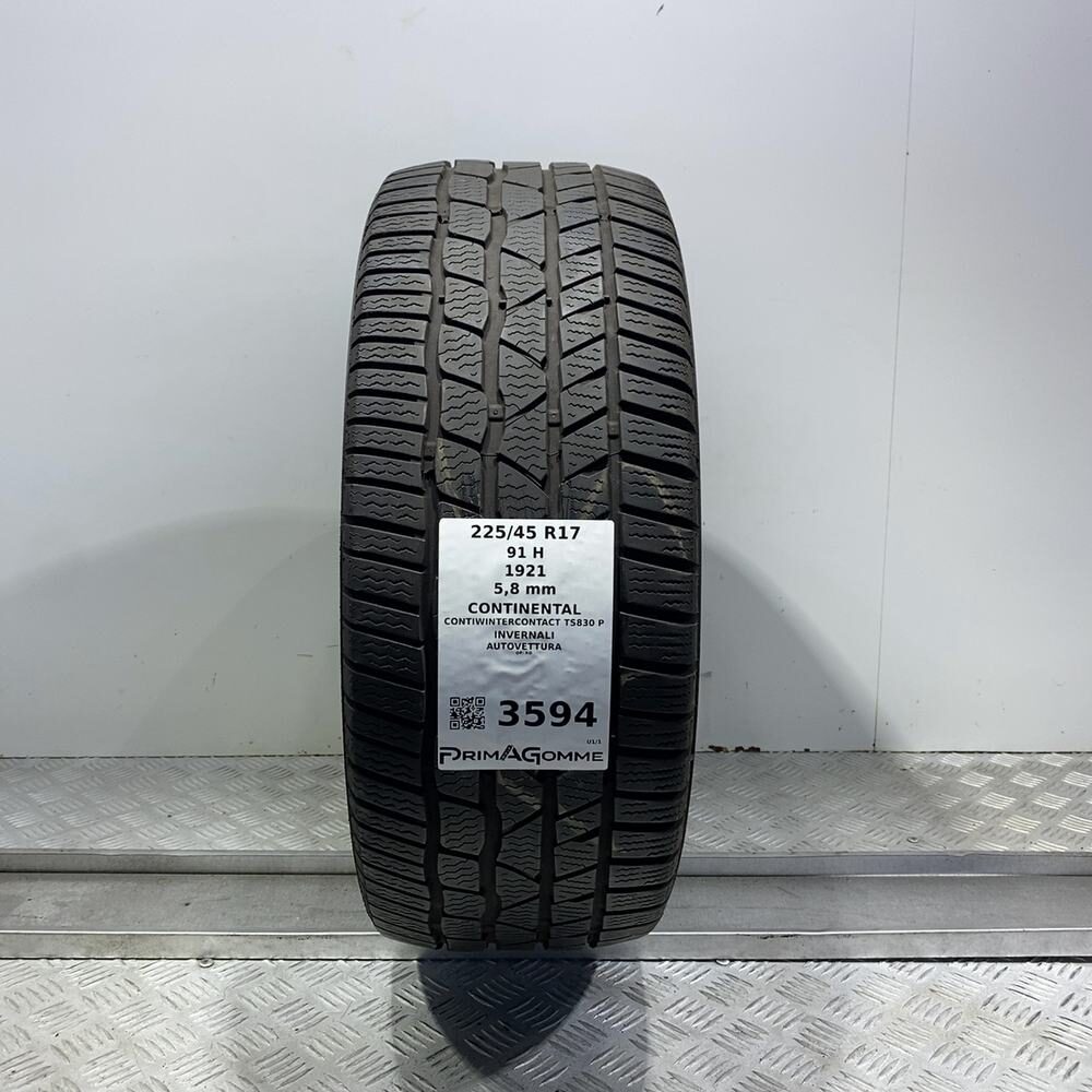 Gomma Usata 225 45 R17 91H Continental Contiwintercontact TS830 P 83% Invernale