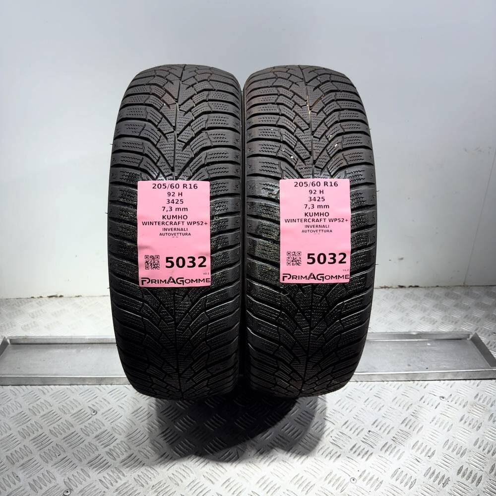 Gomme Usate 205 60 R16 92H Kumho Wintercraft WP52+ 98% Invernali