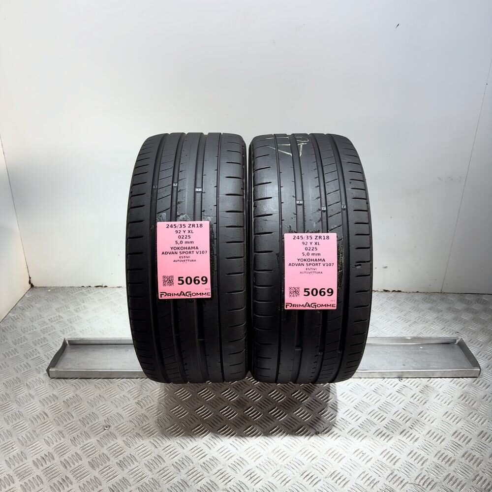 Gomme Usate 245 35 ZR18 92Y XL Yokohama Advan Sport V107 71% Estive