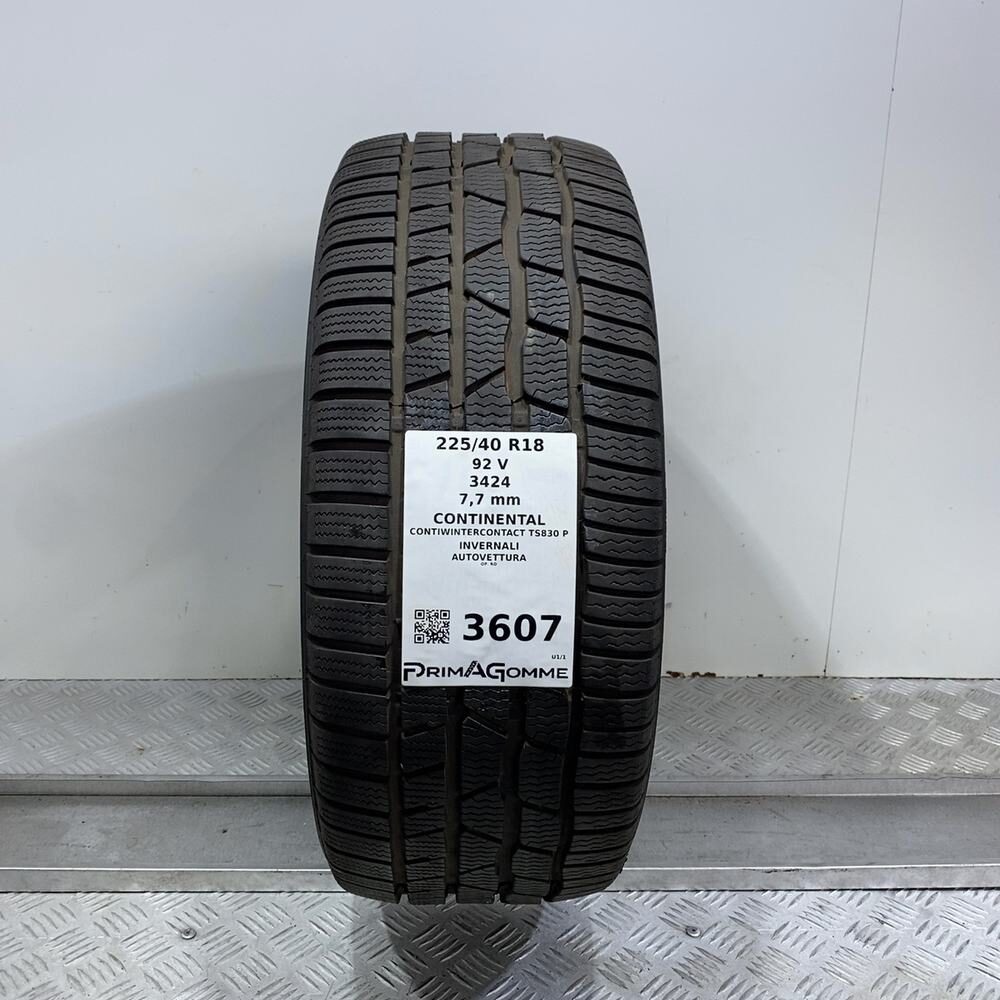 Gomma Usata 225 40 R18 92V XL Continental Contiwintercontact TS830 P Invernale