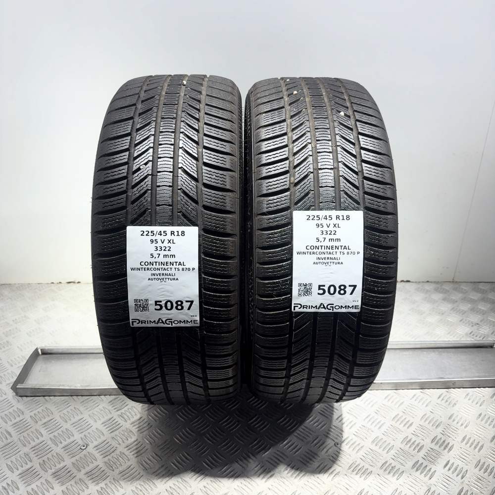 Gomme Usate 225 45 R18 95V XL Continental Wintercontact TS 870 P 81% Invernali