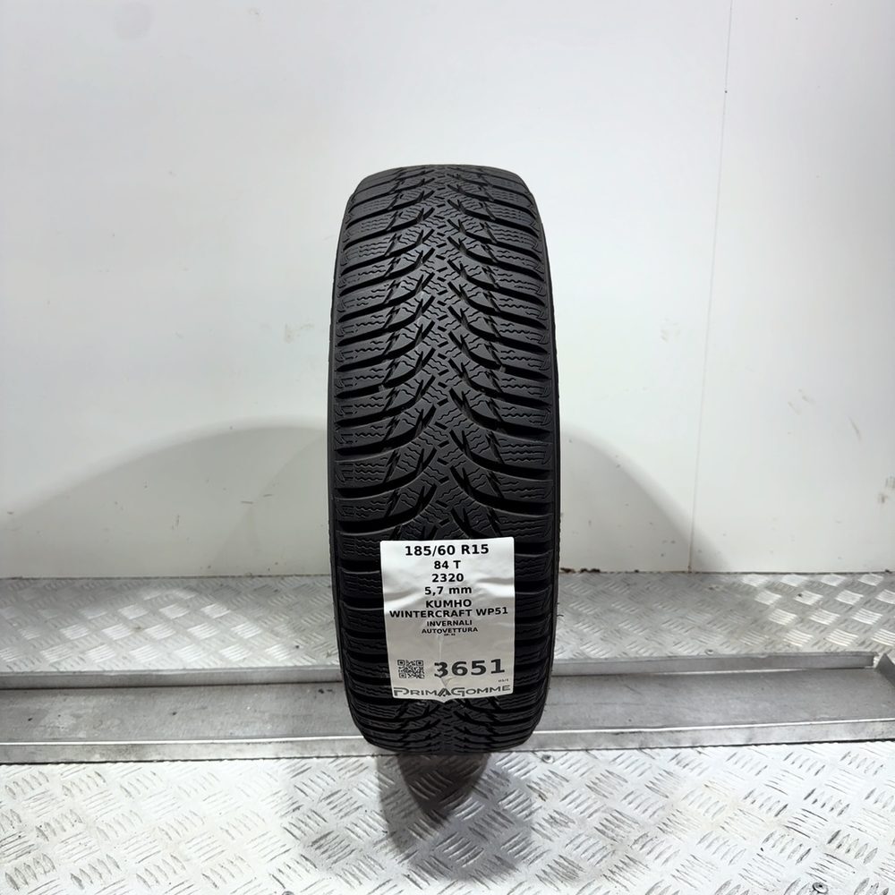 Gomma Usata 185 60 R15 84T Kumho Wintercraft WP51 81% Invernale