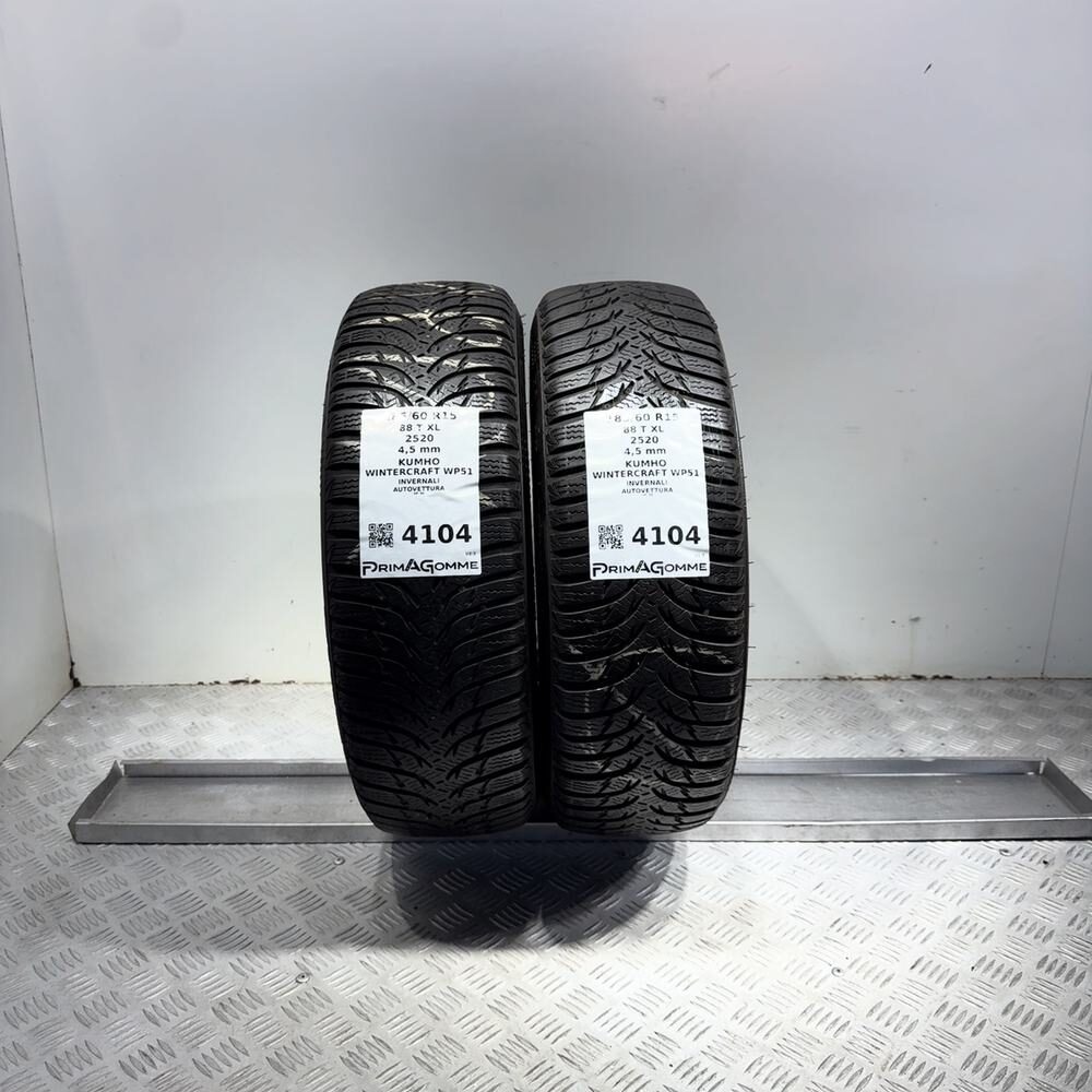 Gomme Usate 185 60 R15 88T XL Kumho Wintercraft WP51 Invernali