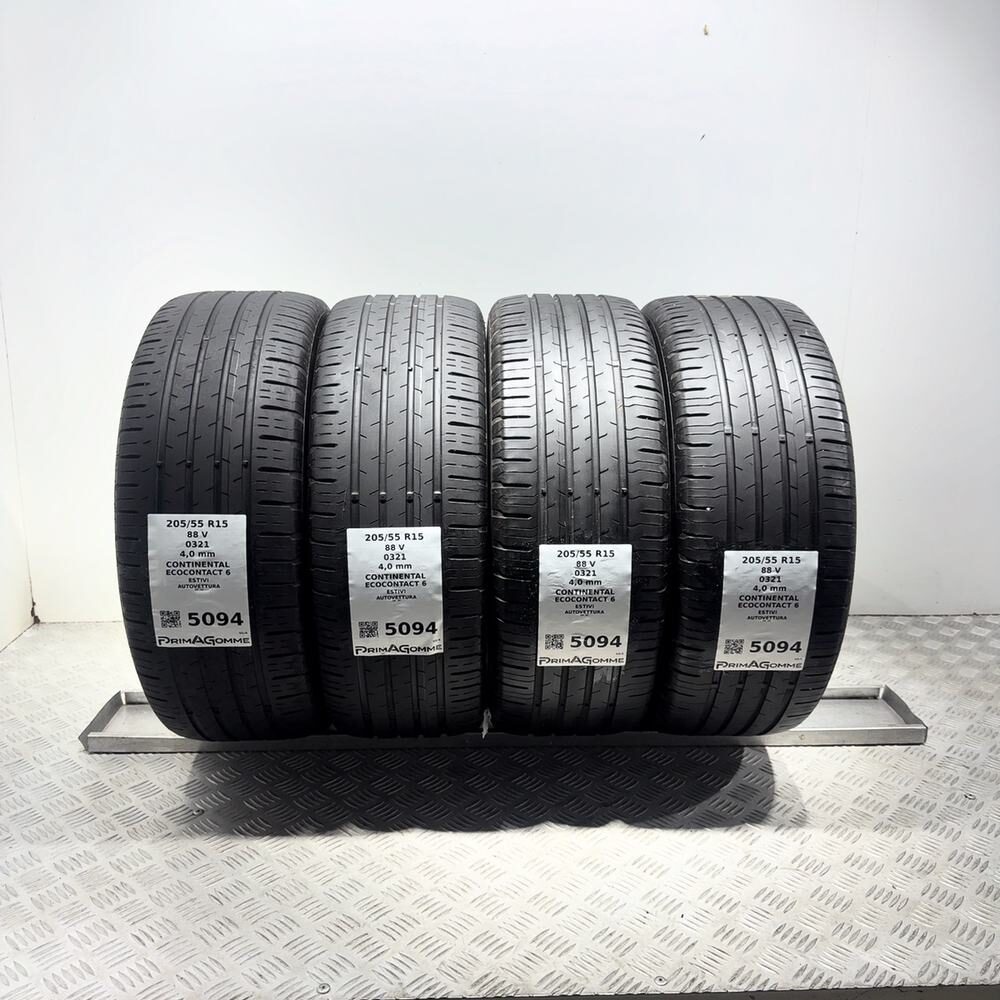Gomme Usate 205 55 R15 88V Continental Ecocontact 6 Estive