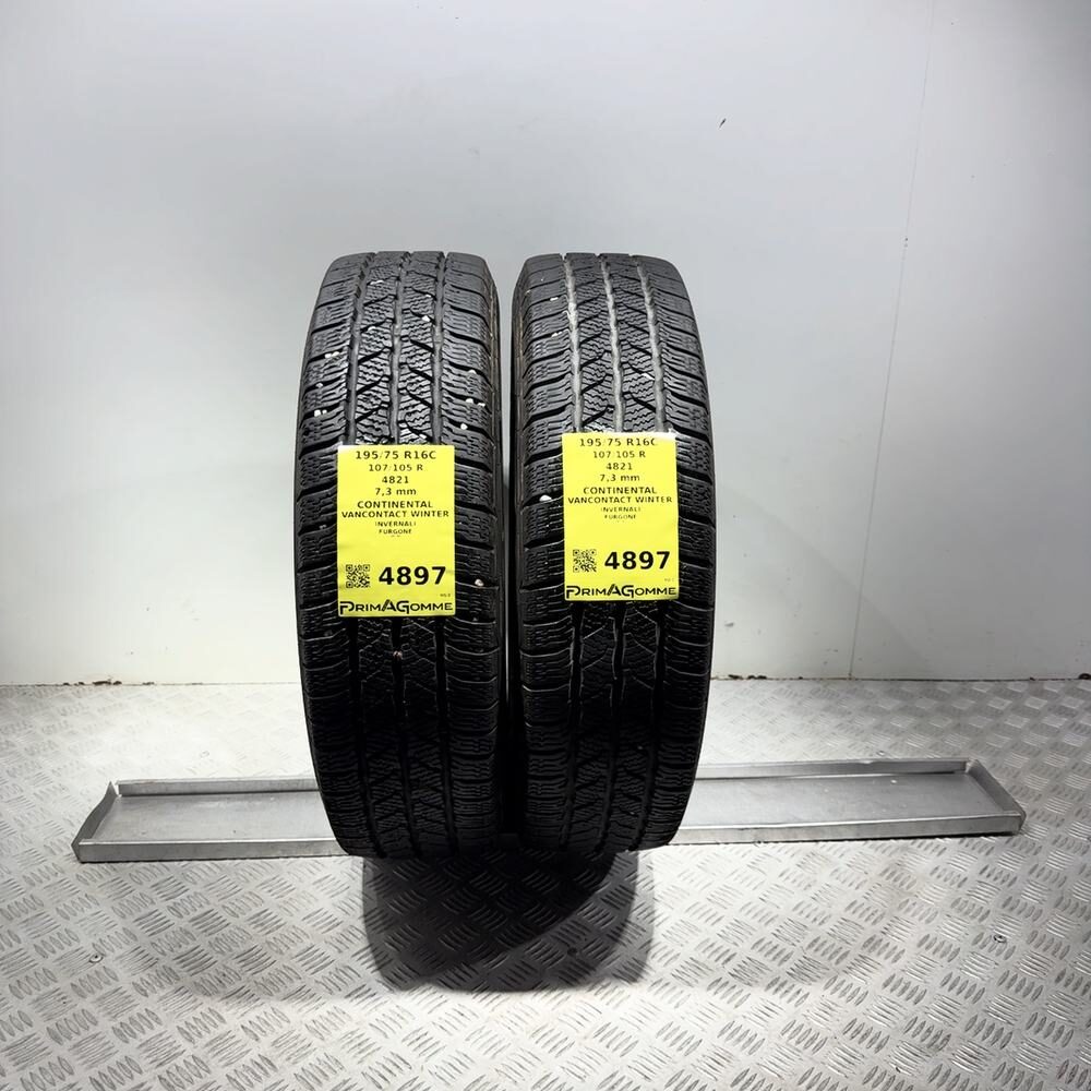 Gomme Usate 195 75 R16C 107/105R Continental Vancontact Winter 98% Invernali