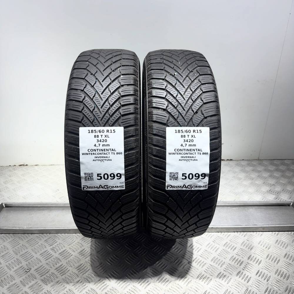 Gomme Usate 185 60 R15 88T XL Continental Wintercontact TS 860 Invernali