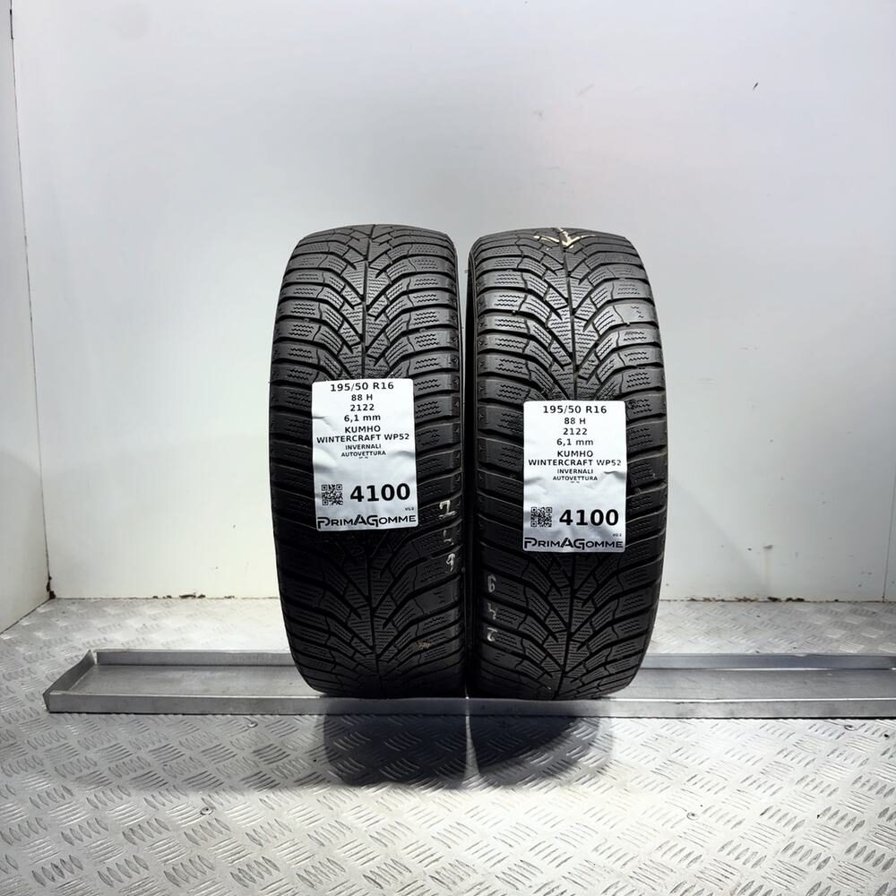 Gomme Usate 195 50 R16 88H Kumho Wintercraft WP52 87% Invernali