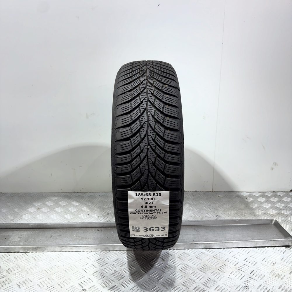 Gomma Usata 185 65 R15 92T XL Continental Wintercontact TS 870 97% Invernale