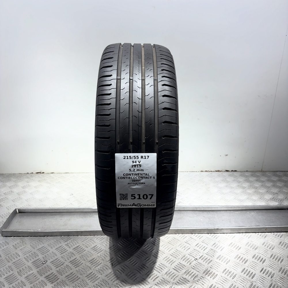 Gomma Usata 215 55 R17 94V Continental Contiecocontact 5 74% Estivo