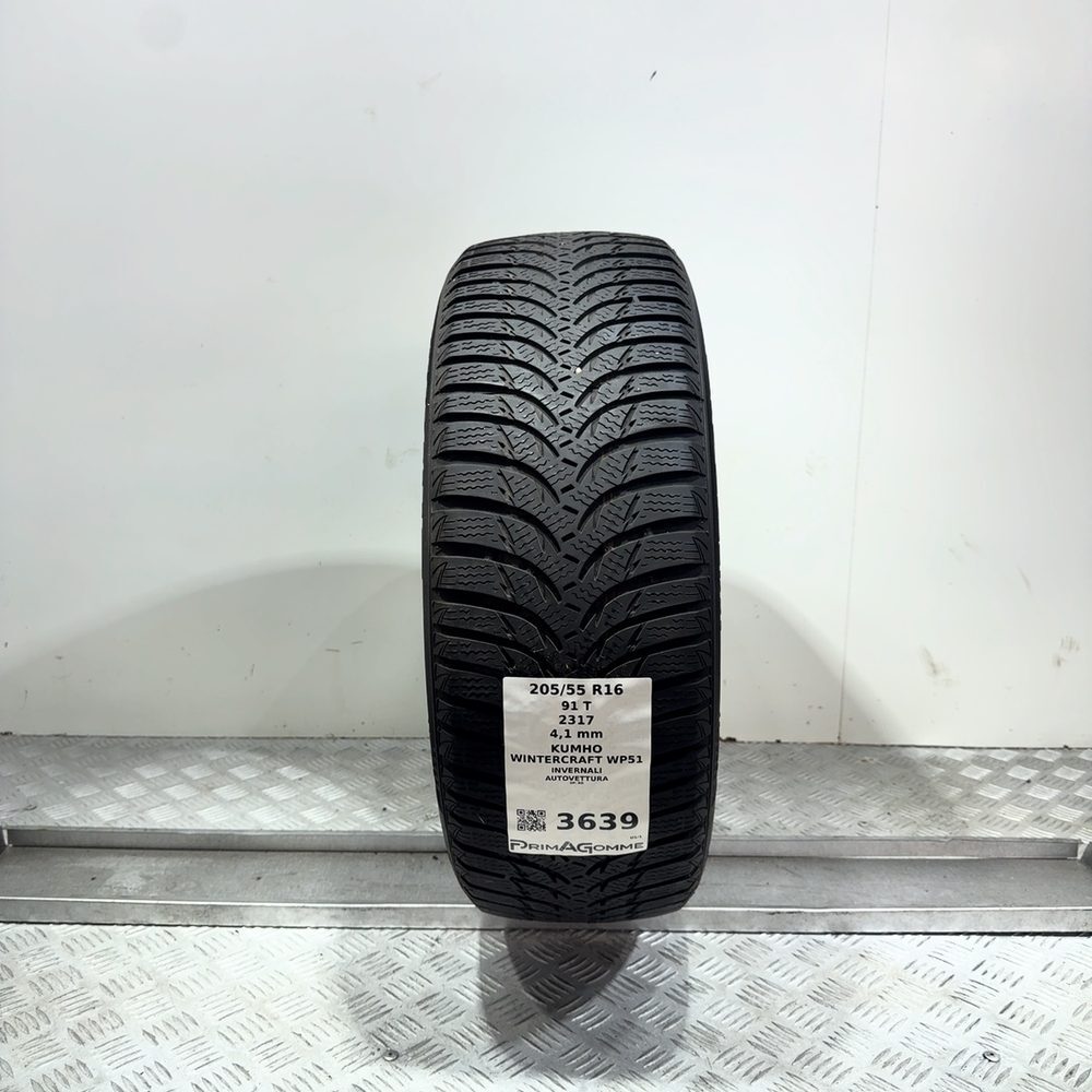 Gomma Usata 205 55 R16 91T Kumho Wintercraft WP51 Invernale