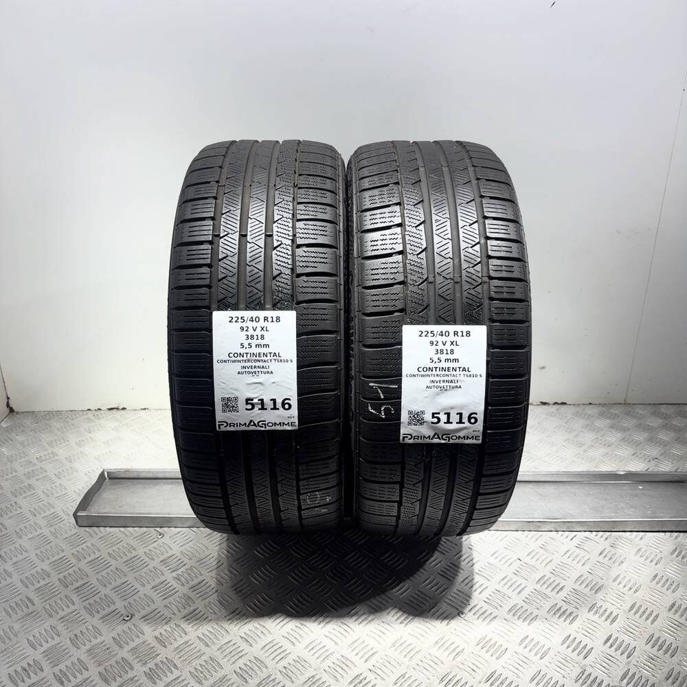 Gomme Usate 225 40 R18 92V XL Continental Contiwintercontact TS810 S Invernali