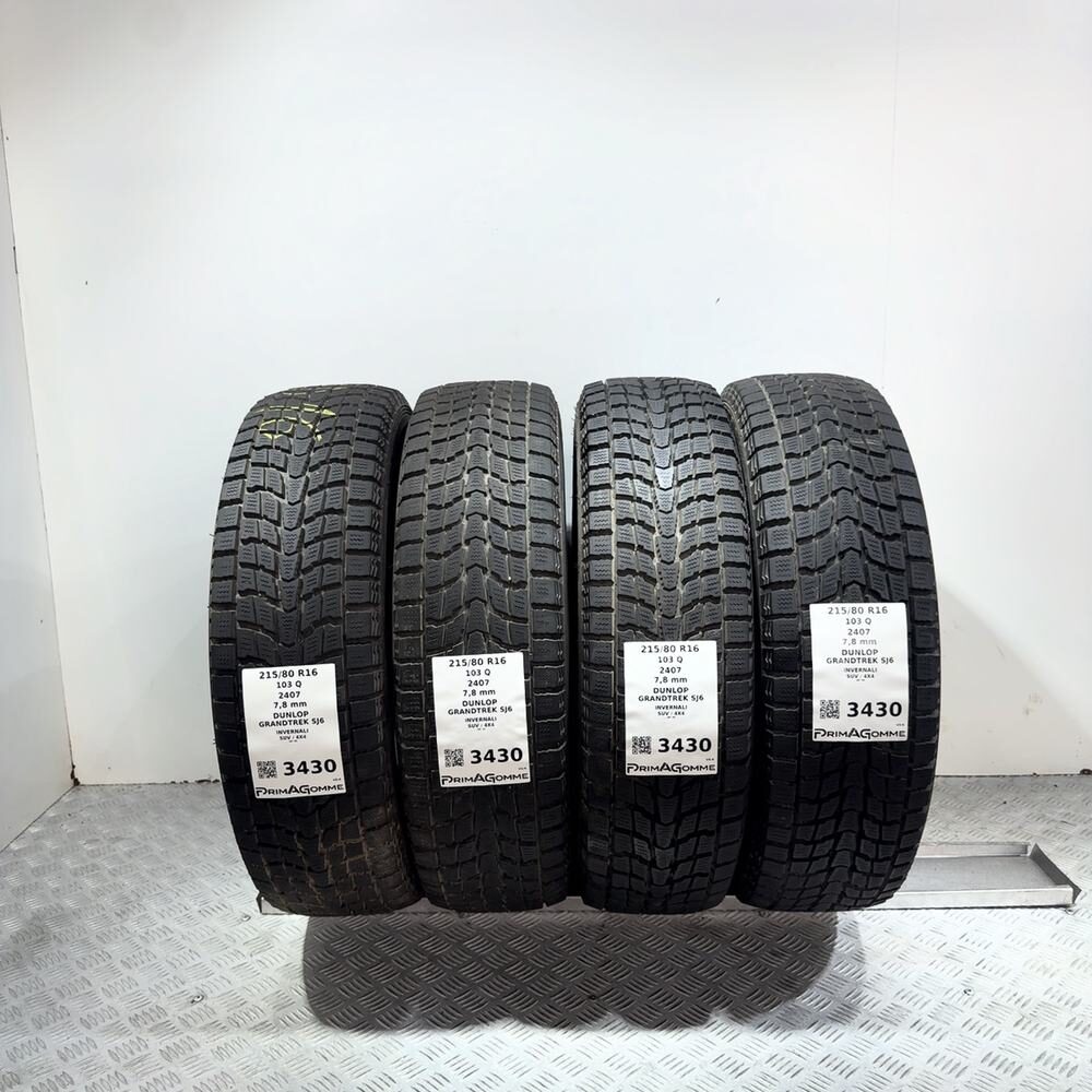 Gomme Usate 215 80 R16 103Q Dunlop Grandtrek SJ6 98% Invernali