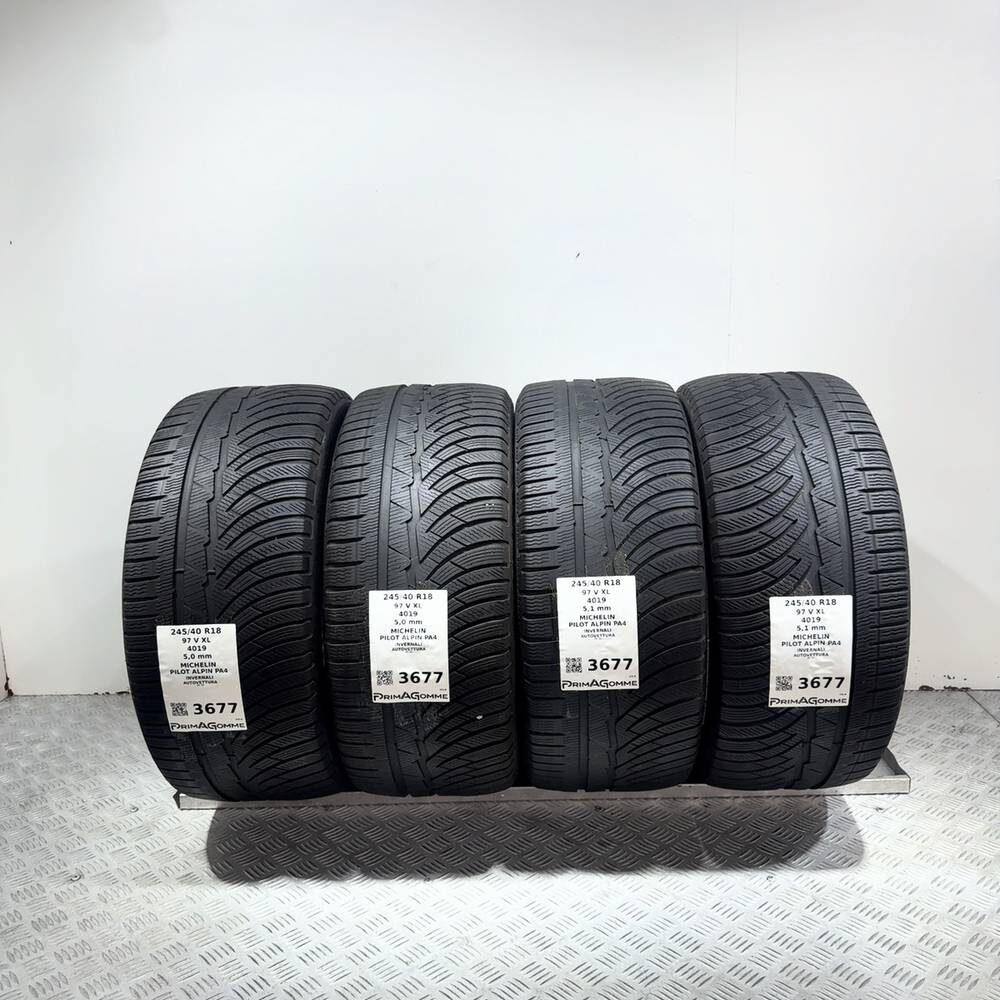 Gomme Usate 245 40 R18 97V XL Michelin Pilot Alpin PA4 71% Invernali
