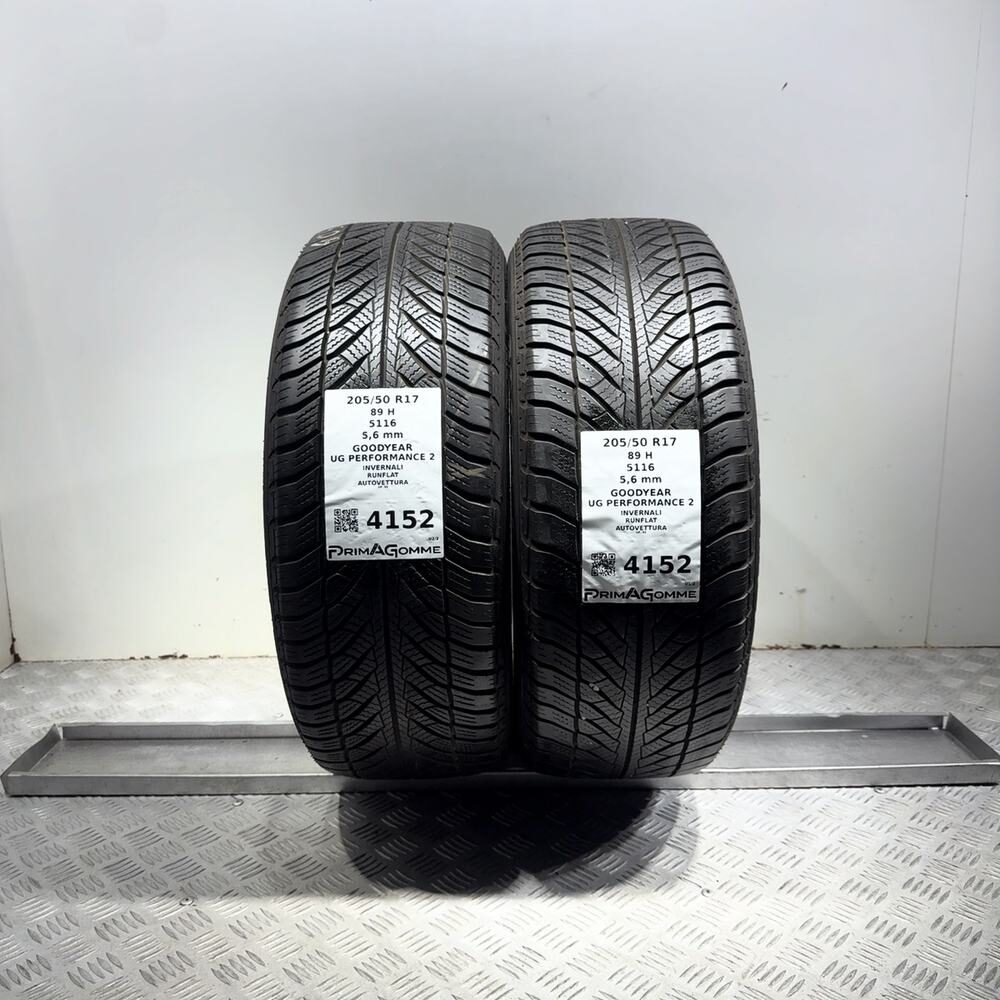 Gomme Usate 205 50 R17 89H Goodyear UG Performance 2 RunFlat 80% Invernali