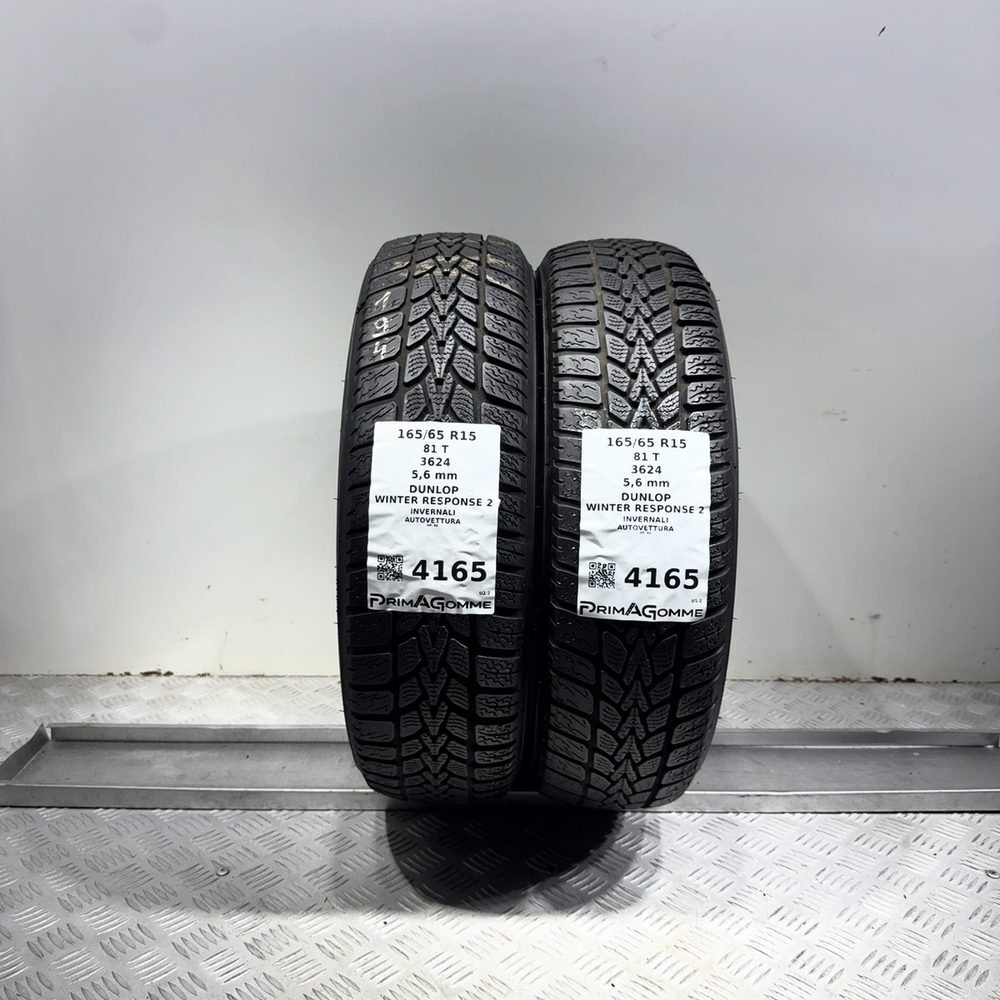 Gomme Usate 165 65 R15 81T Dunlop Winter Response 2 80% Invernali