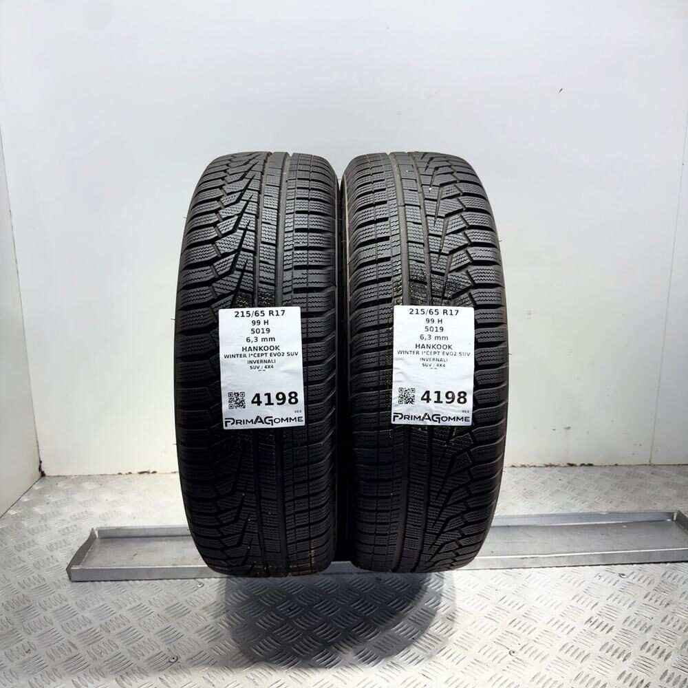 Gomme Usate 215 65 R17 99H Hankook Winter I*Cept Evo2 SUV 90% Invernali