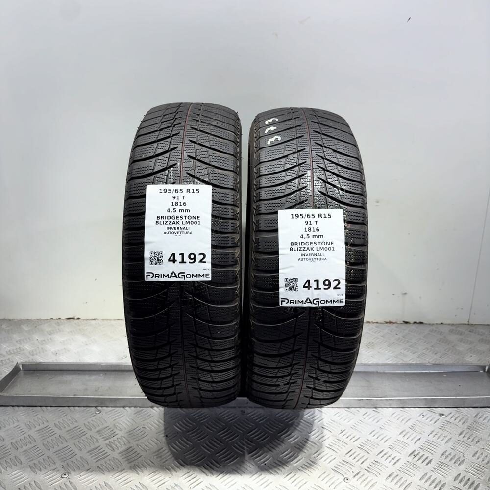 Gomme Usate 195 65 R15 91T Bridgestone Blizzak LM001 Invernali