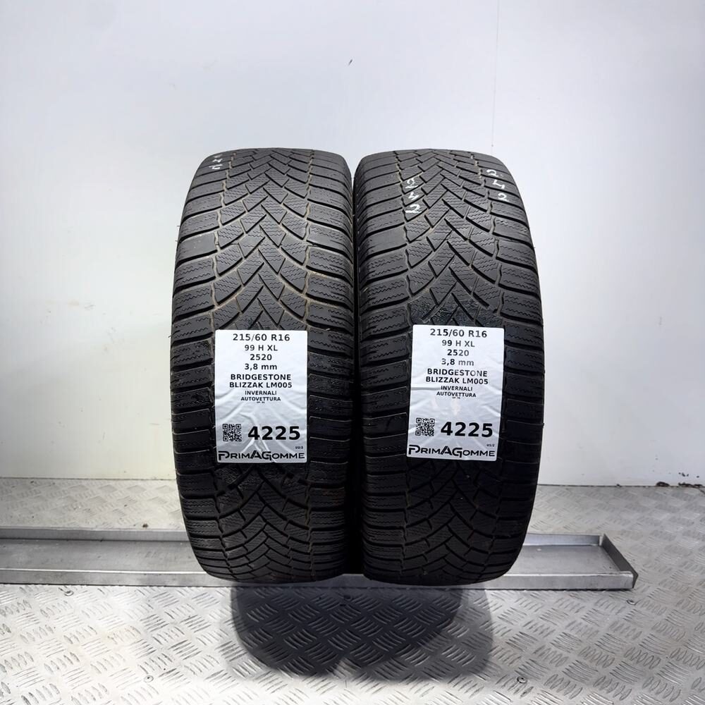 Gomme Usate 215 60 R16 99H XL Bridgestone Blizzak LM005 Invernali