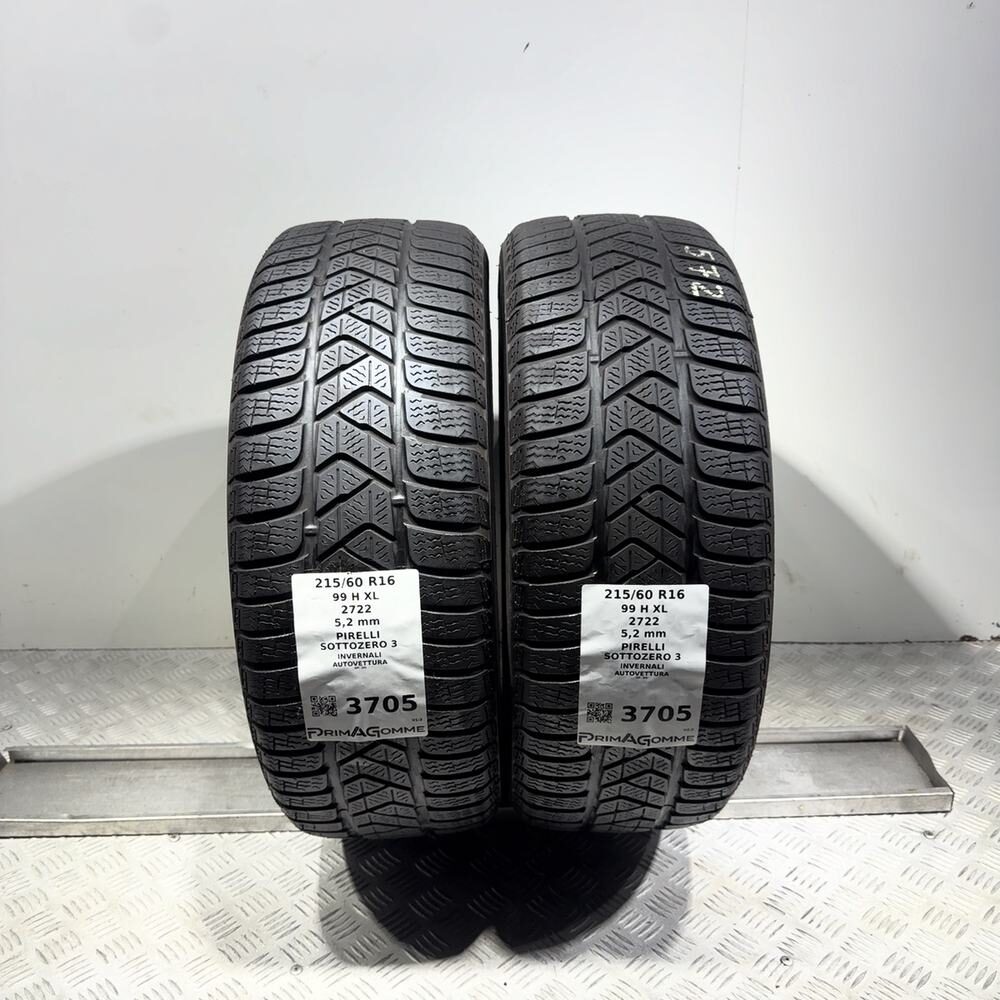 Gomme Usate 215 60 R16 99H XL Pirelli Sottozero 3 74% Invernali