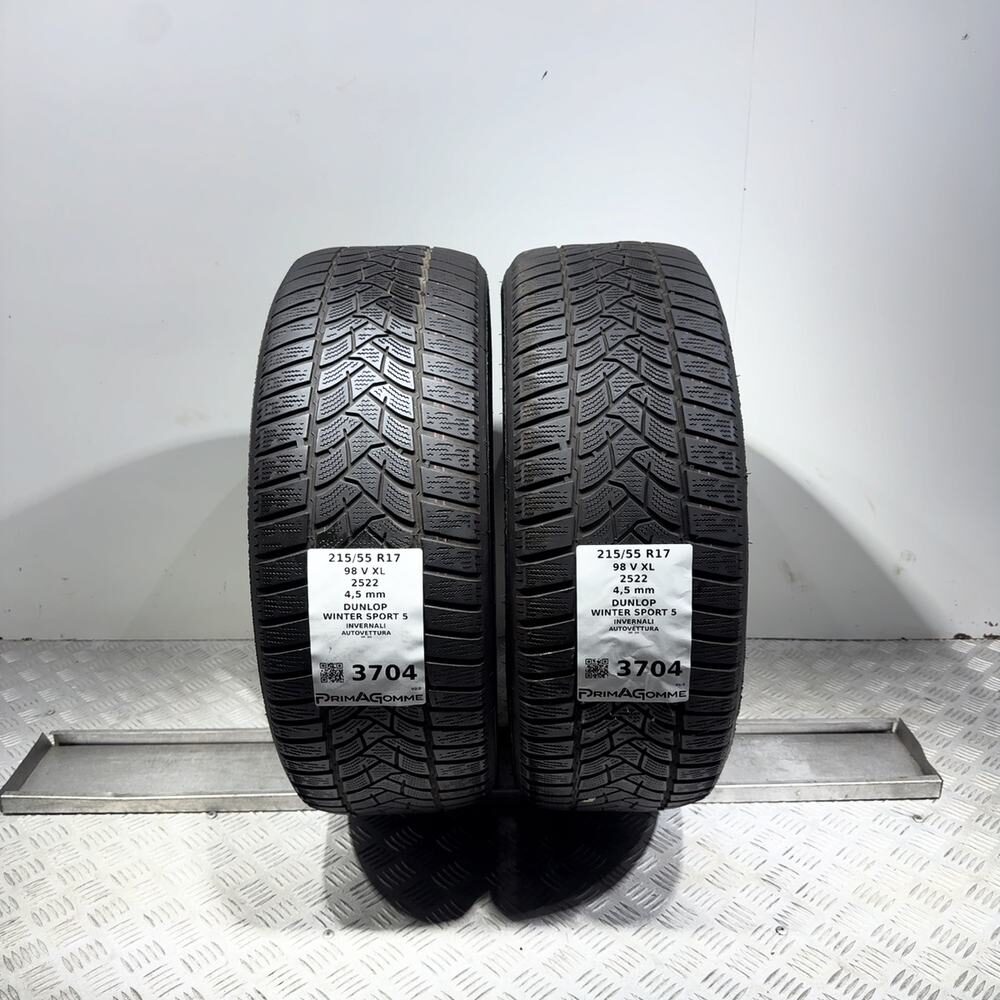 Gomme Usate 215 55 R17 98V XL Dunlop Winter Sport 5 Invernali