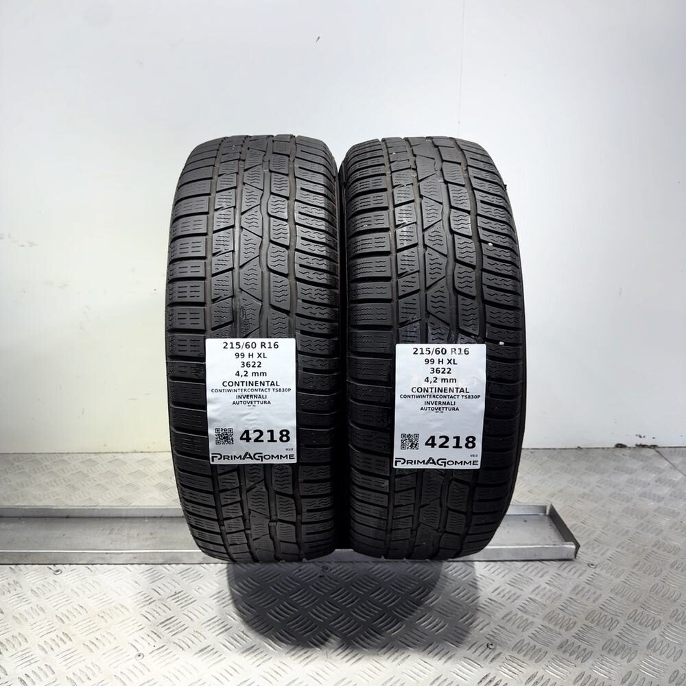 Gomme Usate 215 60 R16 99H XL Continental Contiwintercontact TS830P Invernali