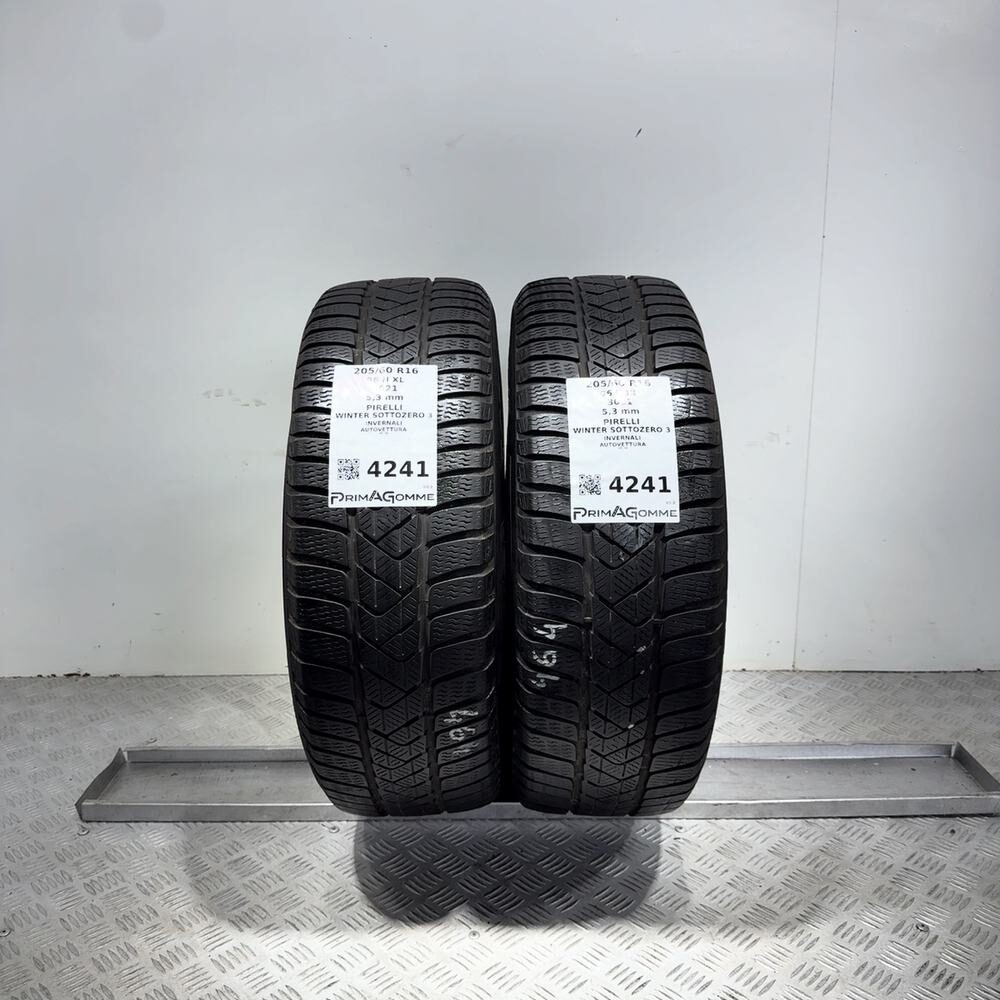 Gomme Usate 205 60 R16 96H XL Pirelli Winter Sottozero 3 76% Invernali