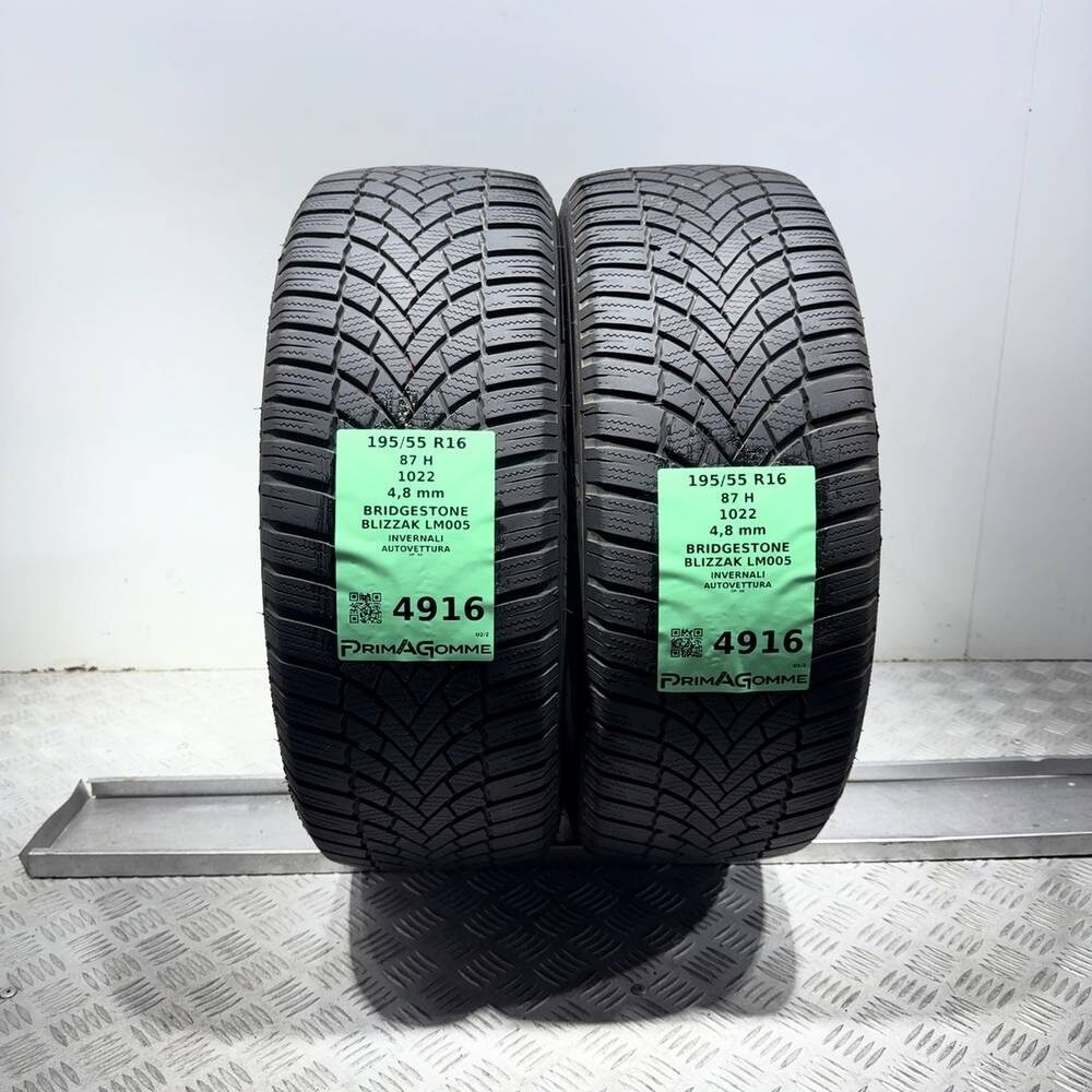 Gomme Usate 195 55 R16 87H Bridgestone Blizzak LM005 Invernali