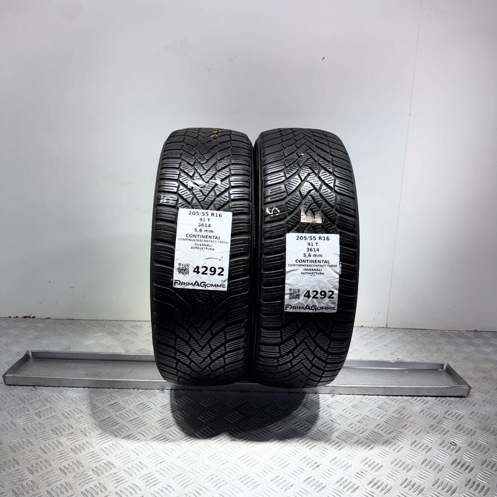 Gomme Usate 205 55 R16 91T Continental Contiwintercontact TS850 80% Invernali