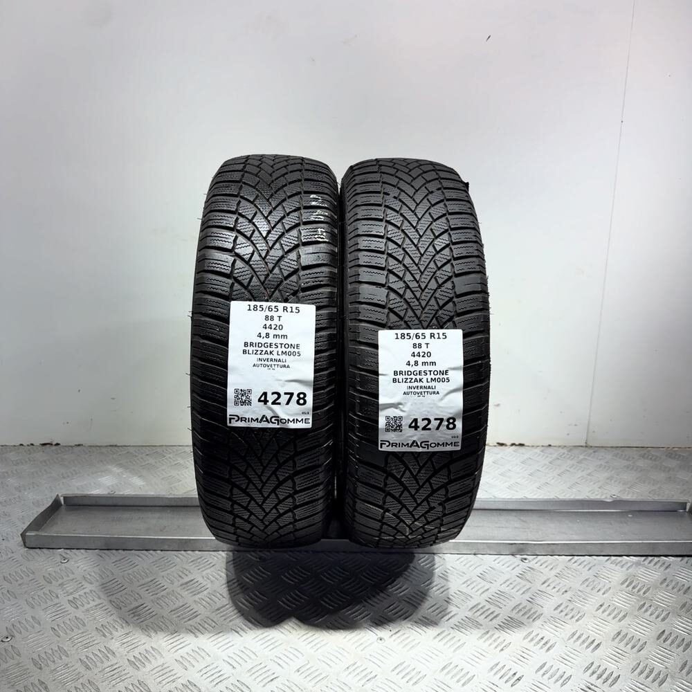 Gomme Usate 185 65 R15 88T Bridgestone Blizzak LM005 Invernali