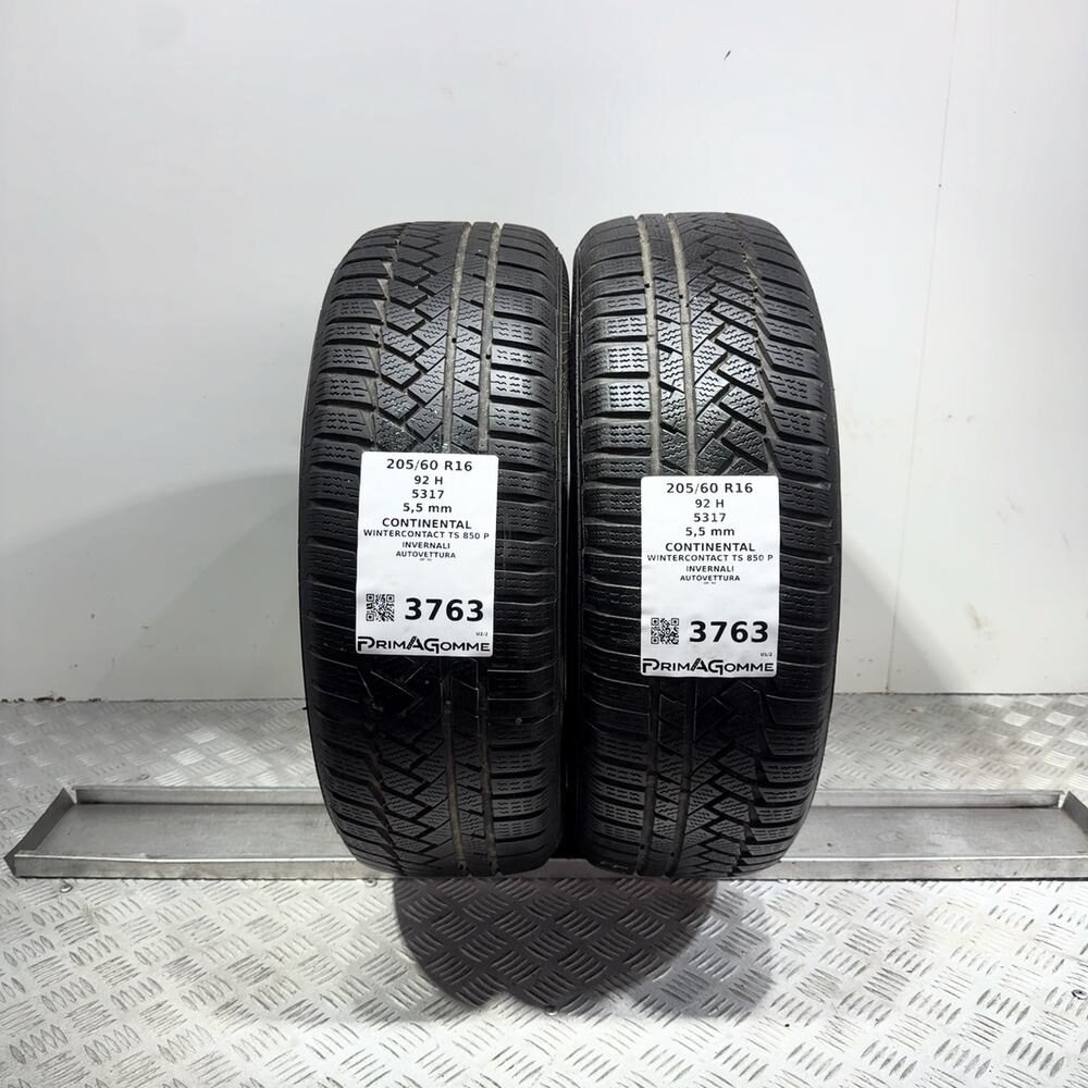 Gomme Usate 205 60 R16 92H Continental Wintercontact TS 850 P 79% Invernali