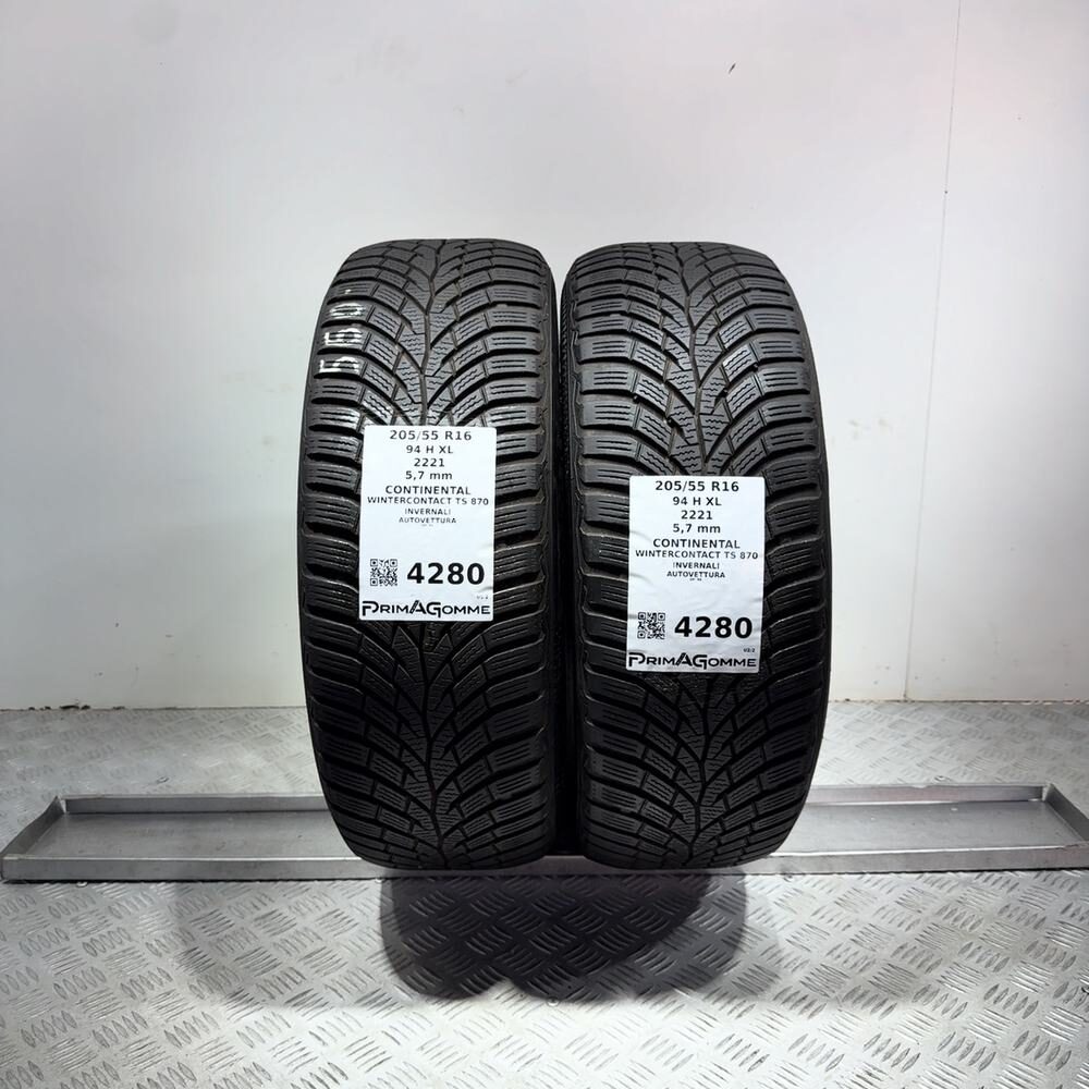 Gomme Usate 205 55 R16 94H XL Continental Wintercontact TS 870 81% Invernali