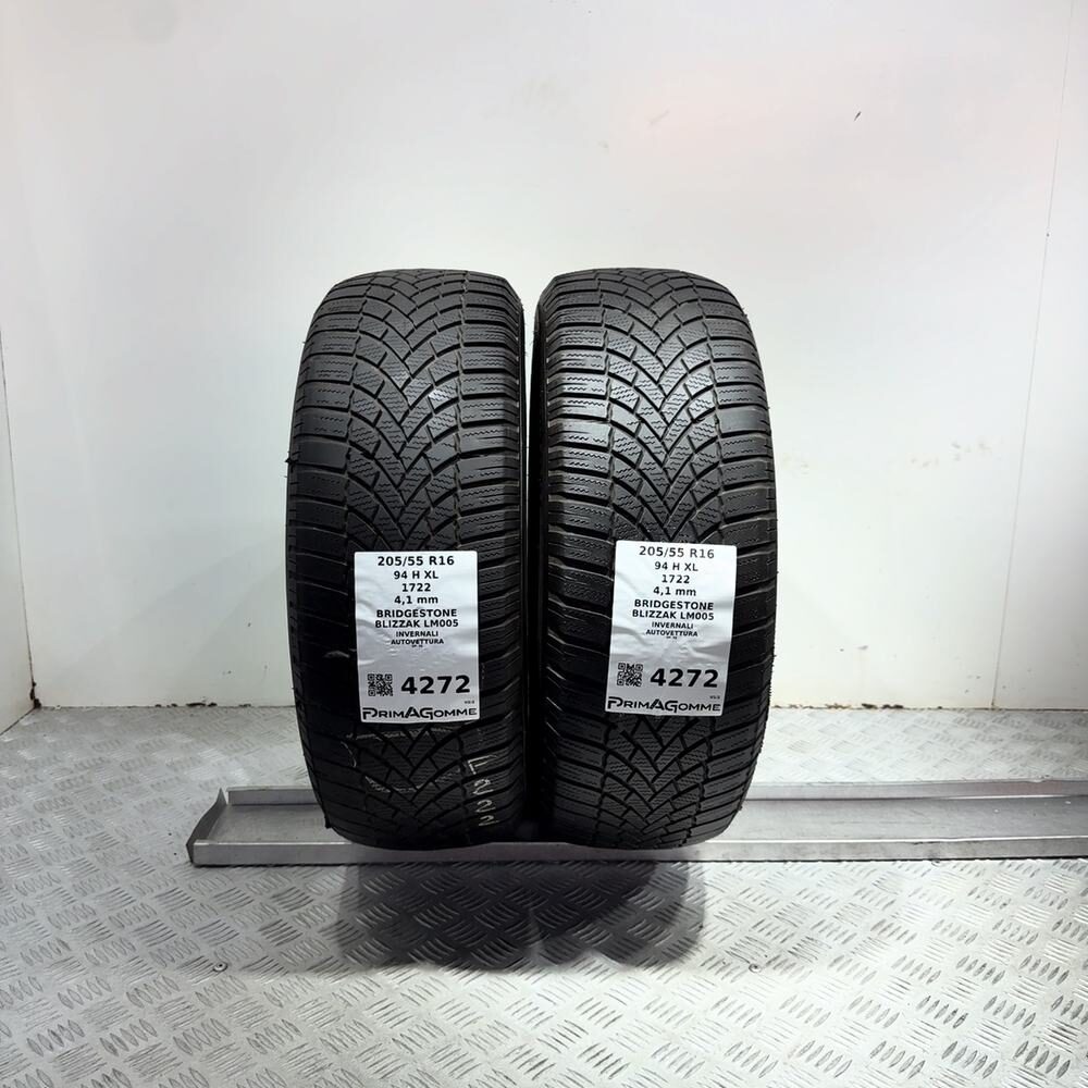 Gomme Usate 205 55 R16 94H XL Bridgestone Blizzak LM005 Invernali