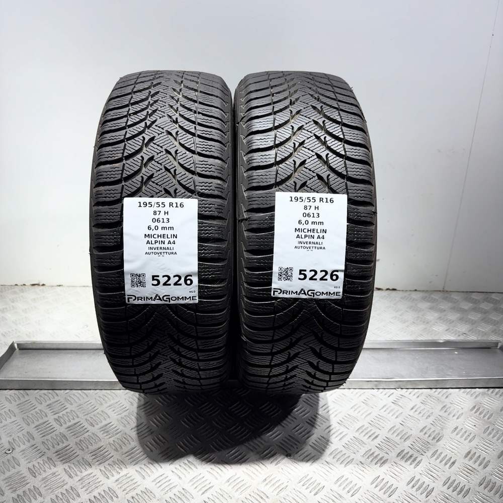 Gomme Usate 195 55 R16 87H Michelin Alpin A4 86% Invernali