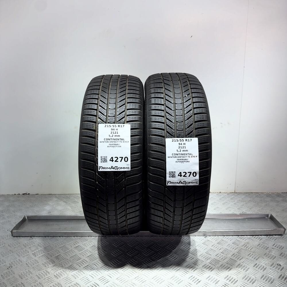 Gomme Usate 215 55 R17 94H Continental Wintercontact TS 870 P 74% Invernali