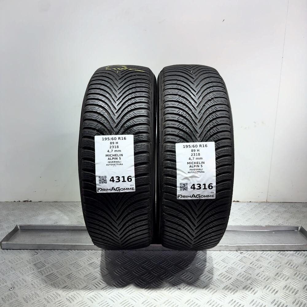 Gomme Usate 195 60 R16 89H Michelin Alpin 5 Invernali