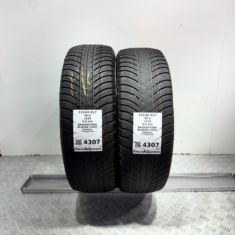 Gomme Usate 215 65 R17 99H Bridgestone Blizzak LM001 79% Invernali
