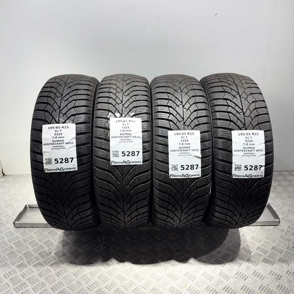 Gomme Usate 195 65 R15 91T Kumho Wintercraft WP52 98% Invernali